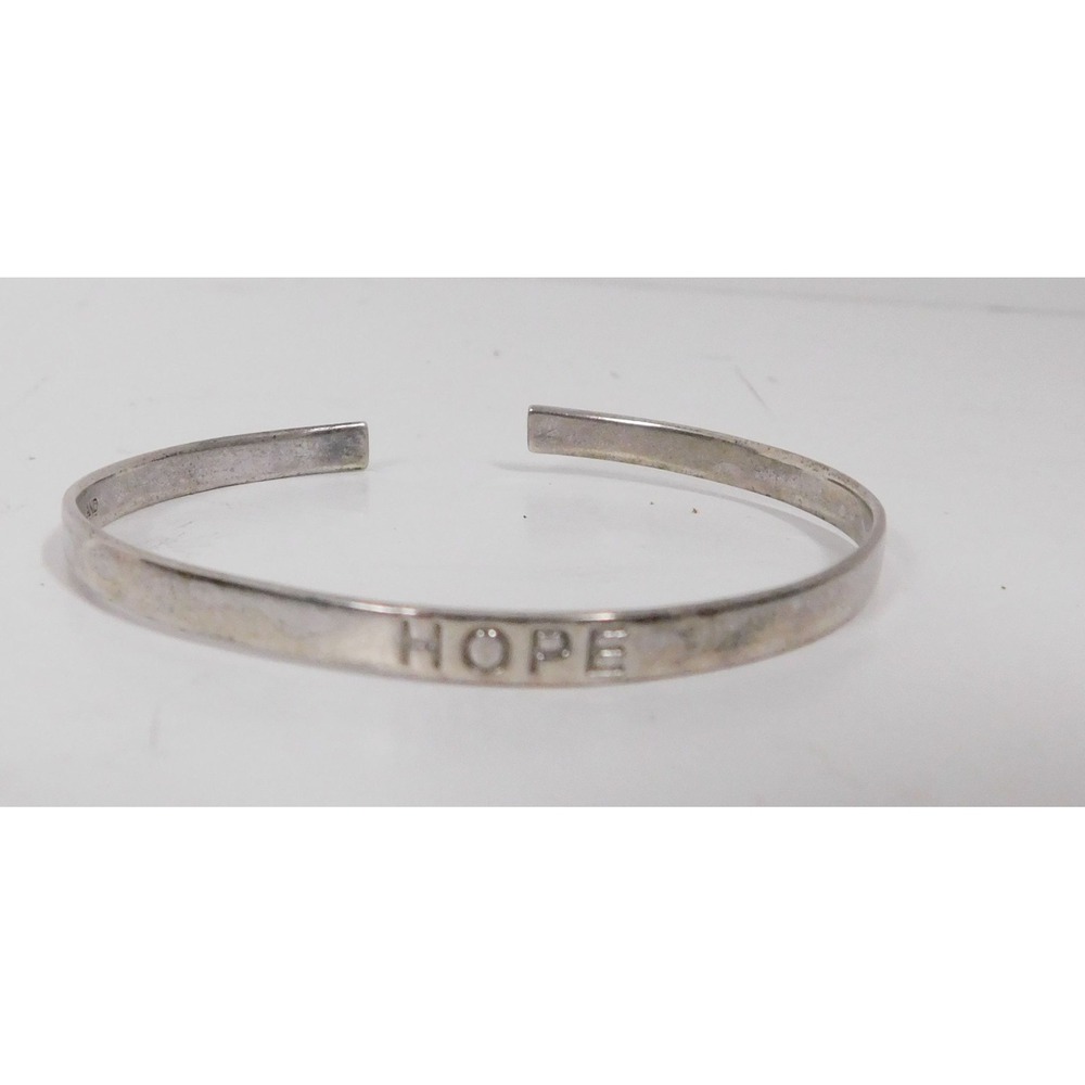 JCM 925 Sterling Silver 'HOPE' Cuff Bracelet‎ 7.53 Grams